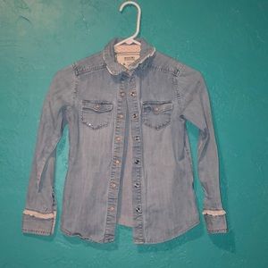 Upcycled girls jean jacket